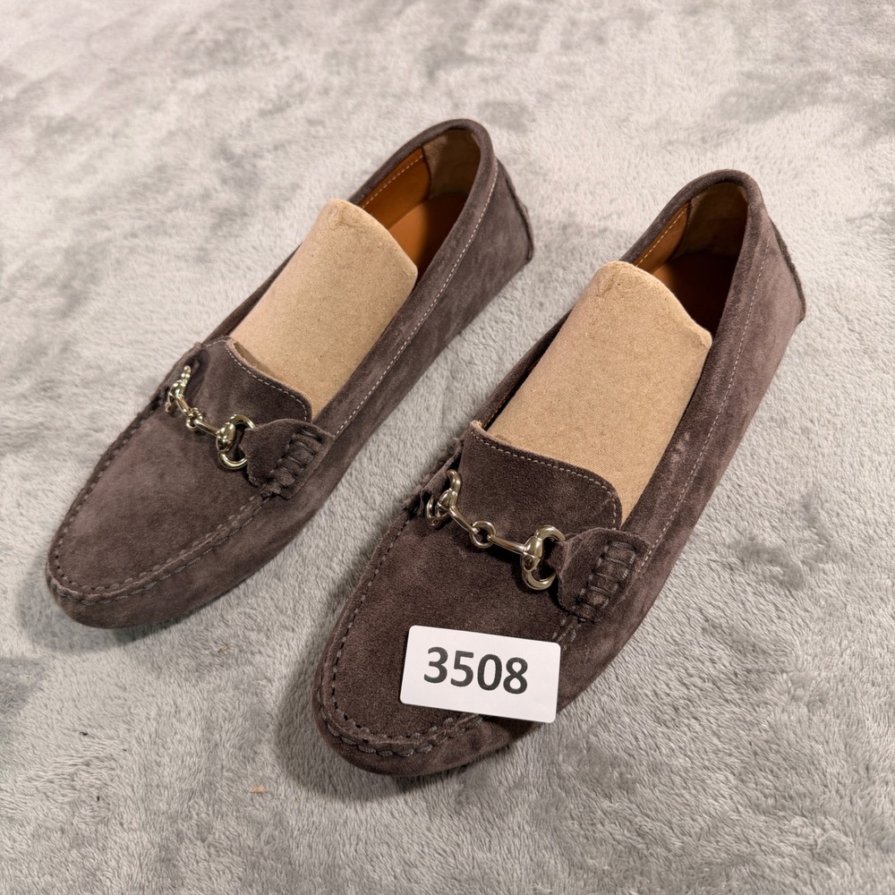 Boemos Horsebit Driving Loafers Women 41 Brown Suede Made in Italy 6050
